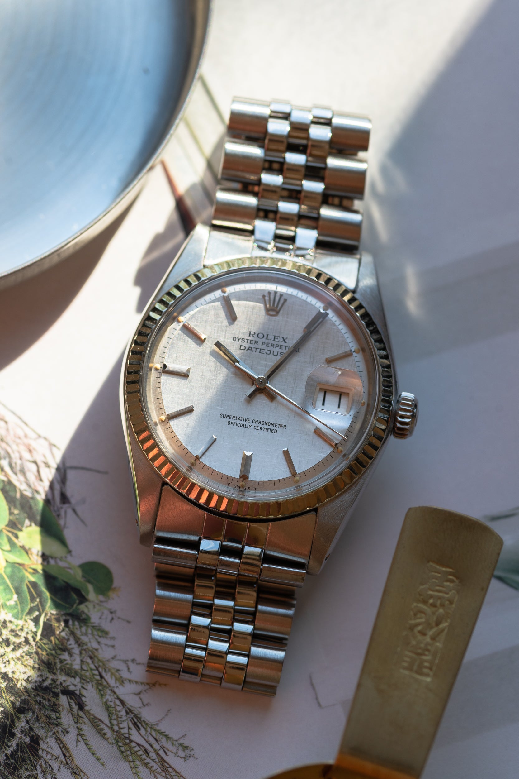 Rolex Datejust Silver Linen dial ref 1601 from 1970's