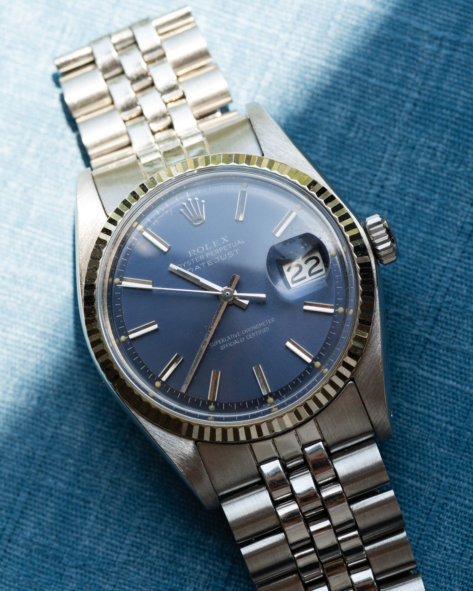 Rolex Datejust Blue Dial ref 1601 from 1973