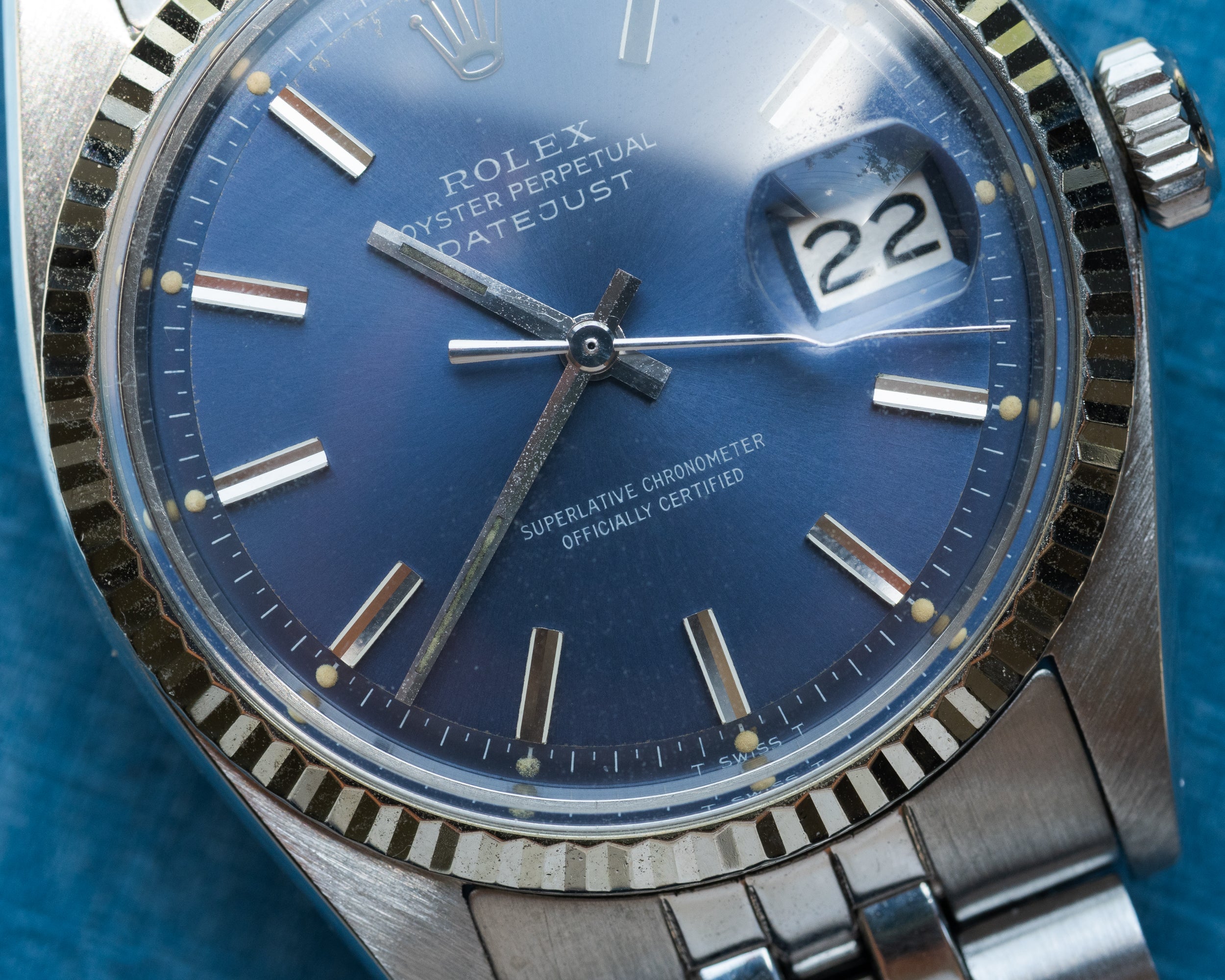 Rolex Datejust Blue Dial ref 1601 from 1973