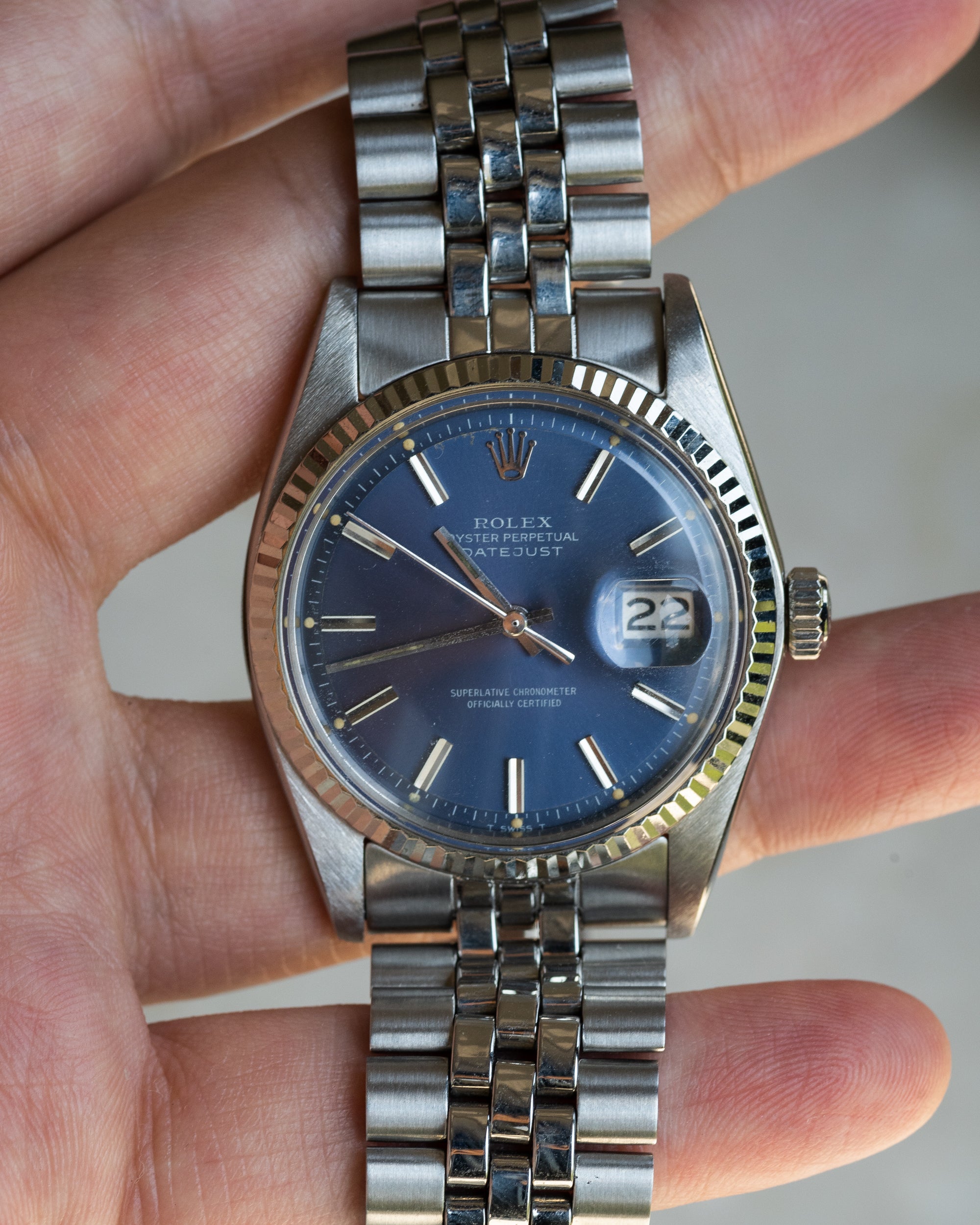 Rolex Datejust Blue Dial ref 1601 from 1973