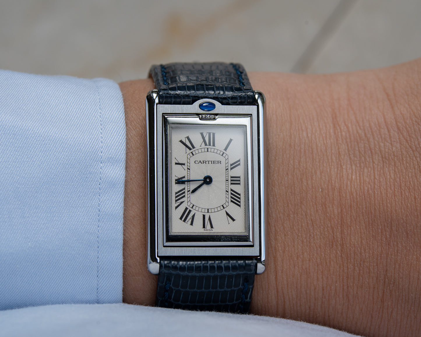 Cartier Tank Basculante 2390 Mecanique stainless steel