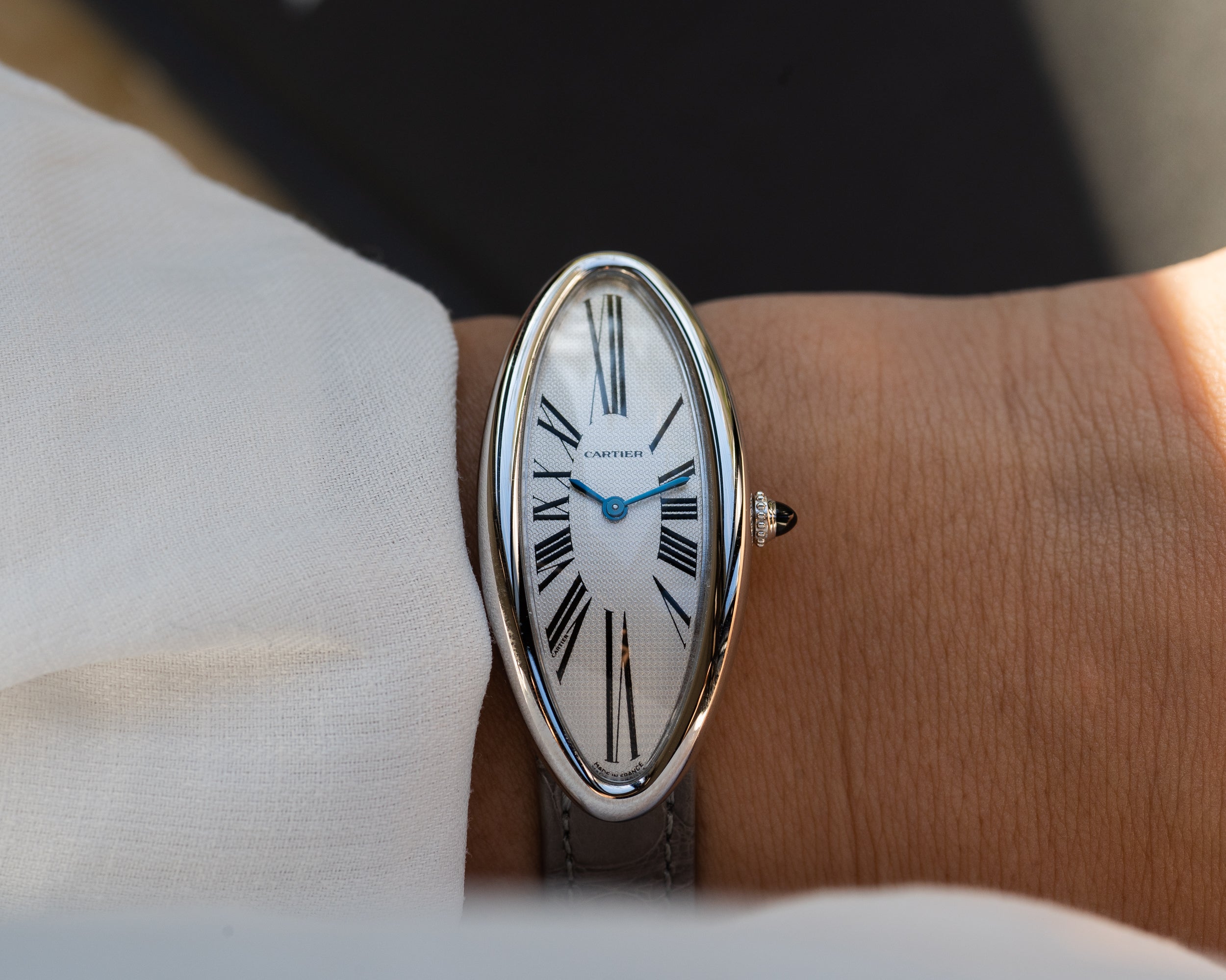 Cartier Baignoire Allong e ref 2514 in white gold w mechanical