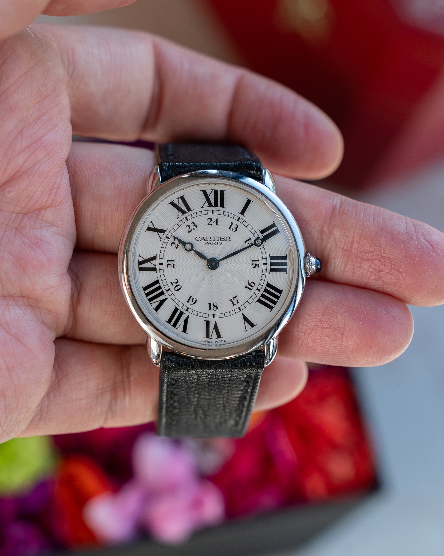 Cartier Ronde Louis Platinum ref 1897, CPCP "Collection Prive Cartier Paris", box & papers