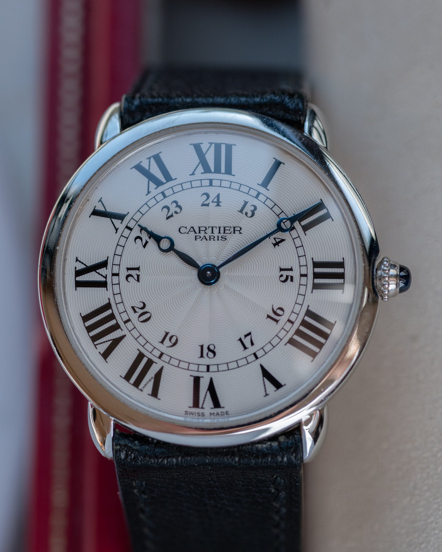 Cartier Ronde Louis Platinum ref 1897, CPCP "Collection Prive Cartier Paris", box & papers