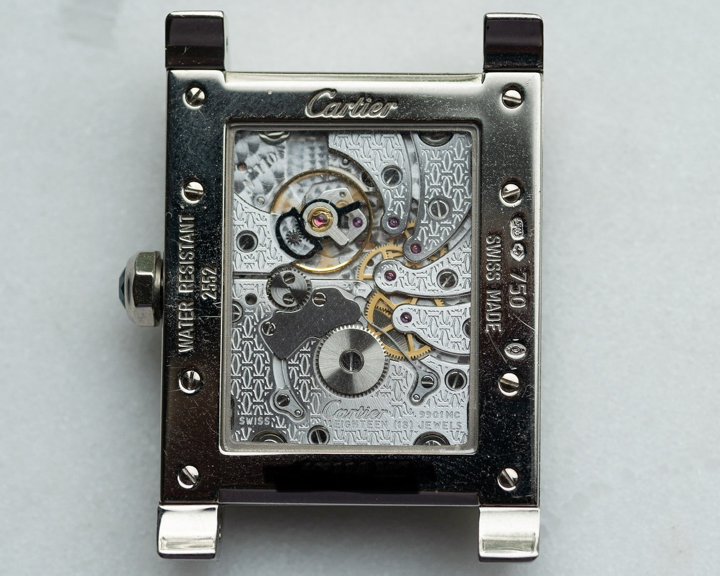 Cartier Tank à Vis Dual Time CPCP in white gold, full set