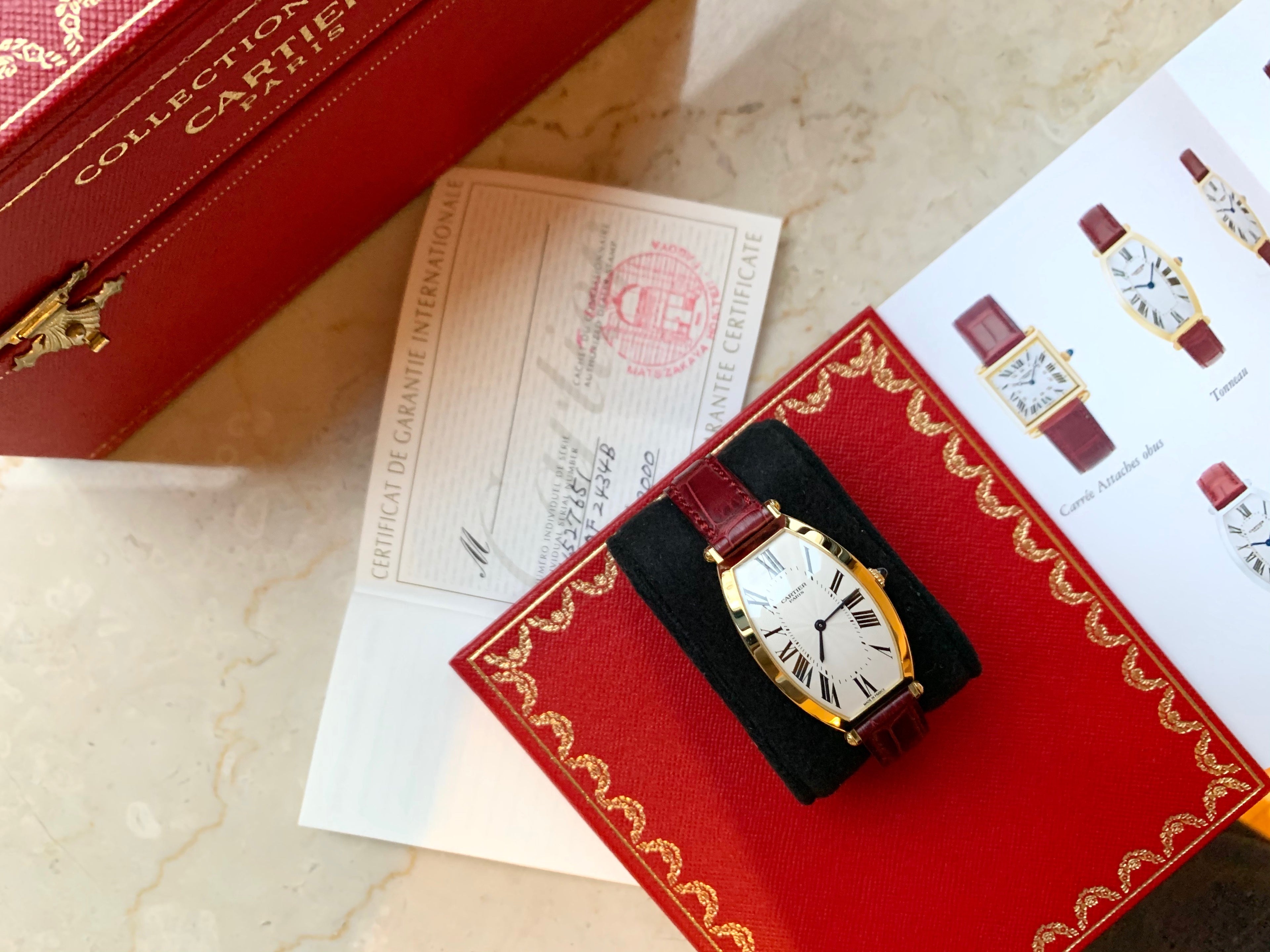 Cartier Tonneau CPCP 2000 yellow gold full set