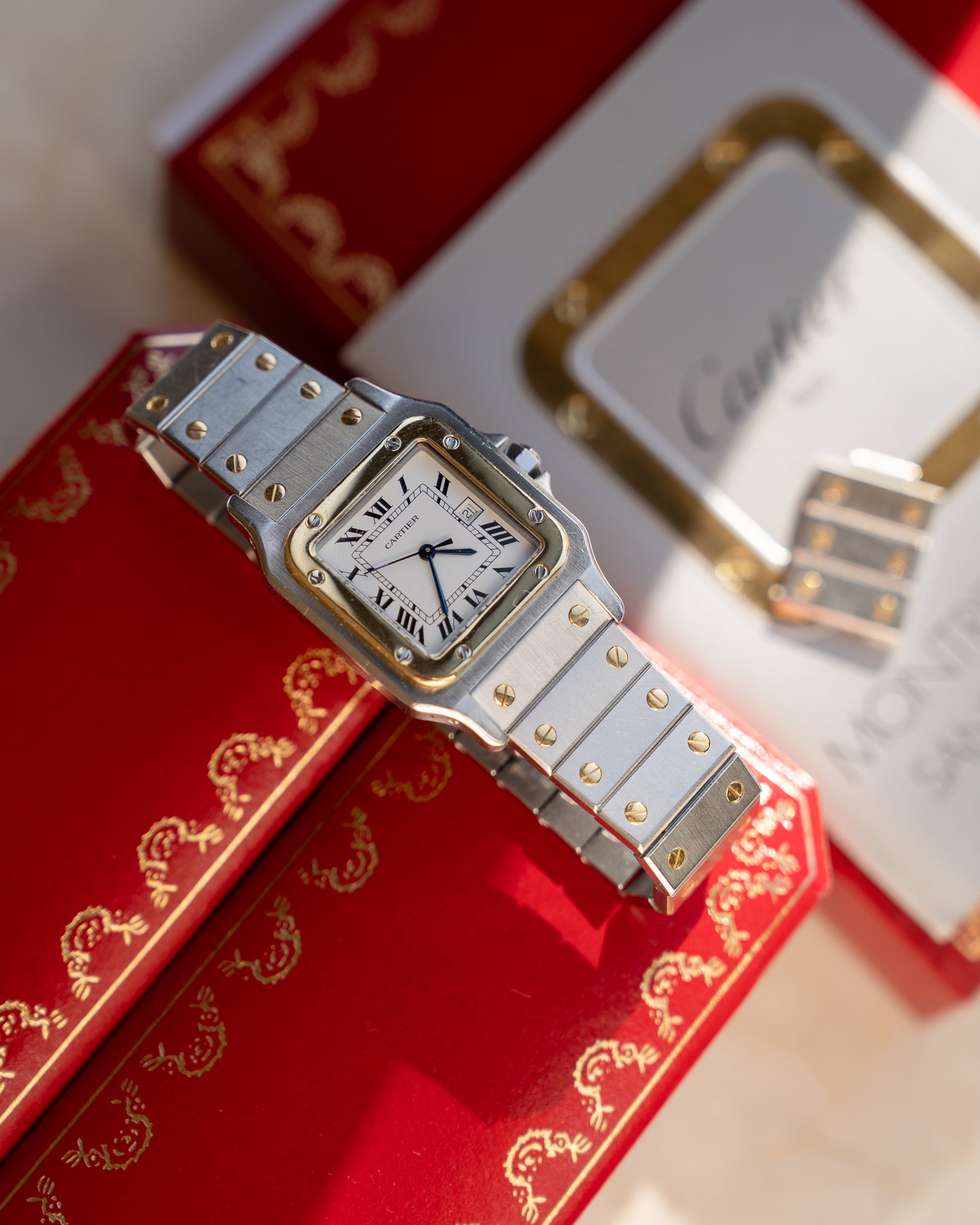 Santos Galbee LM - steel & gold - automatic movement - box&papers