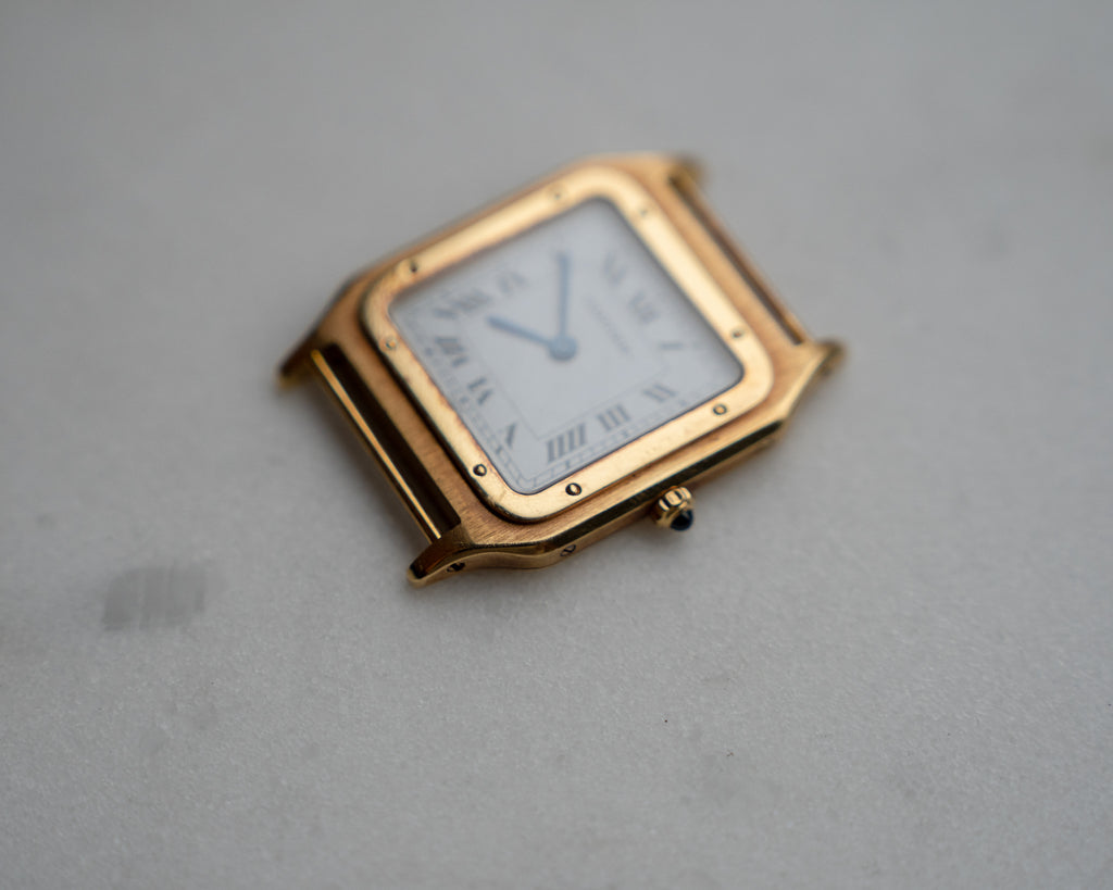 Cartier Santos-Dumont "Extra Flat" Large in 18k Yellow Gold, box & papers