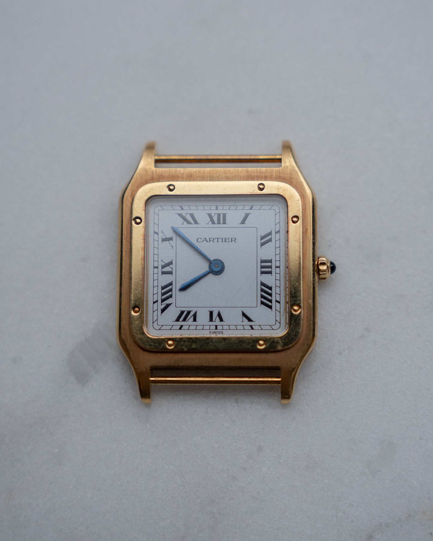 Cartier Santos-Dumont "Extra Flat" Large in 18k Yellow Gold, box & papers