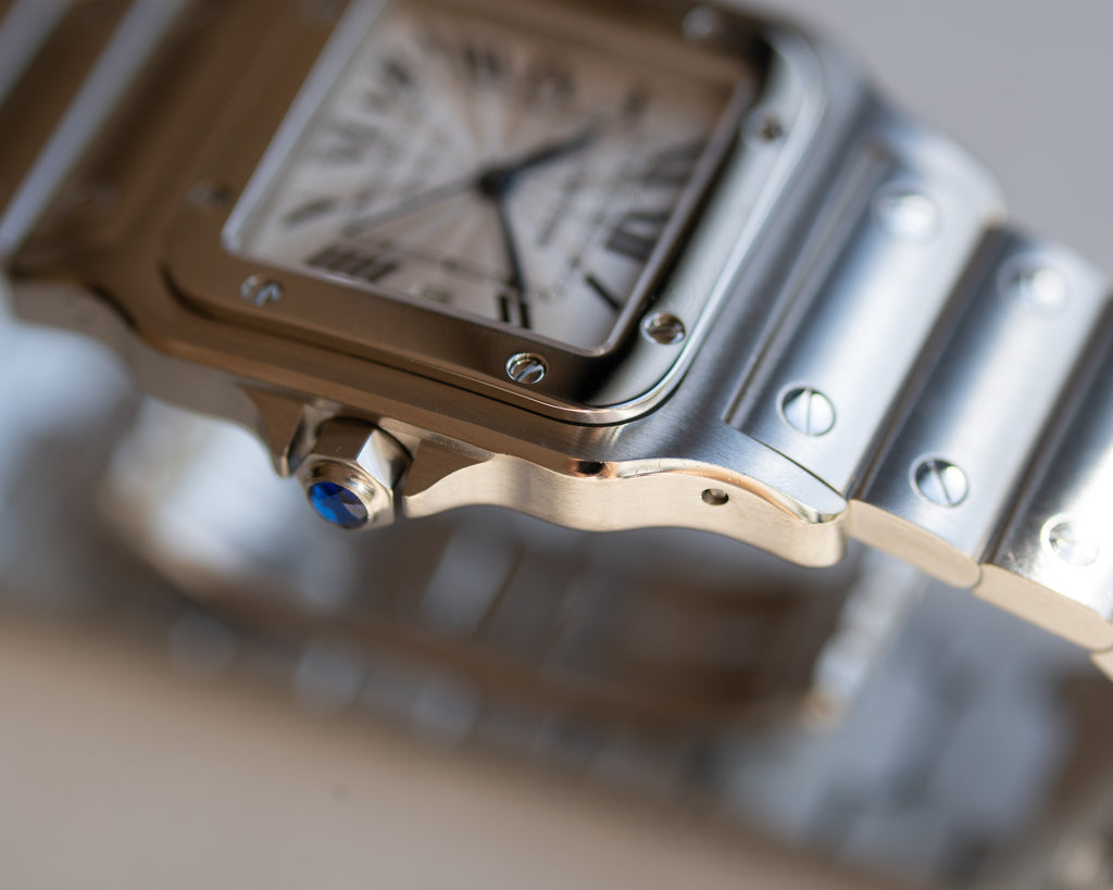 Cartier Santos Galbee LM ref 2319 in steel, box and papers