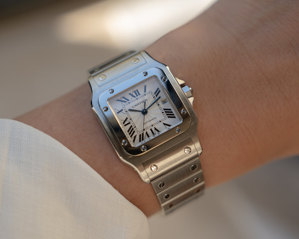 Cartier Santos Galbee LM ref 2319 in steel, box and papers