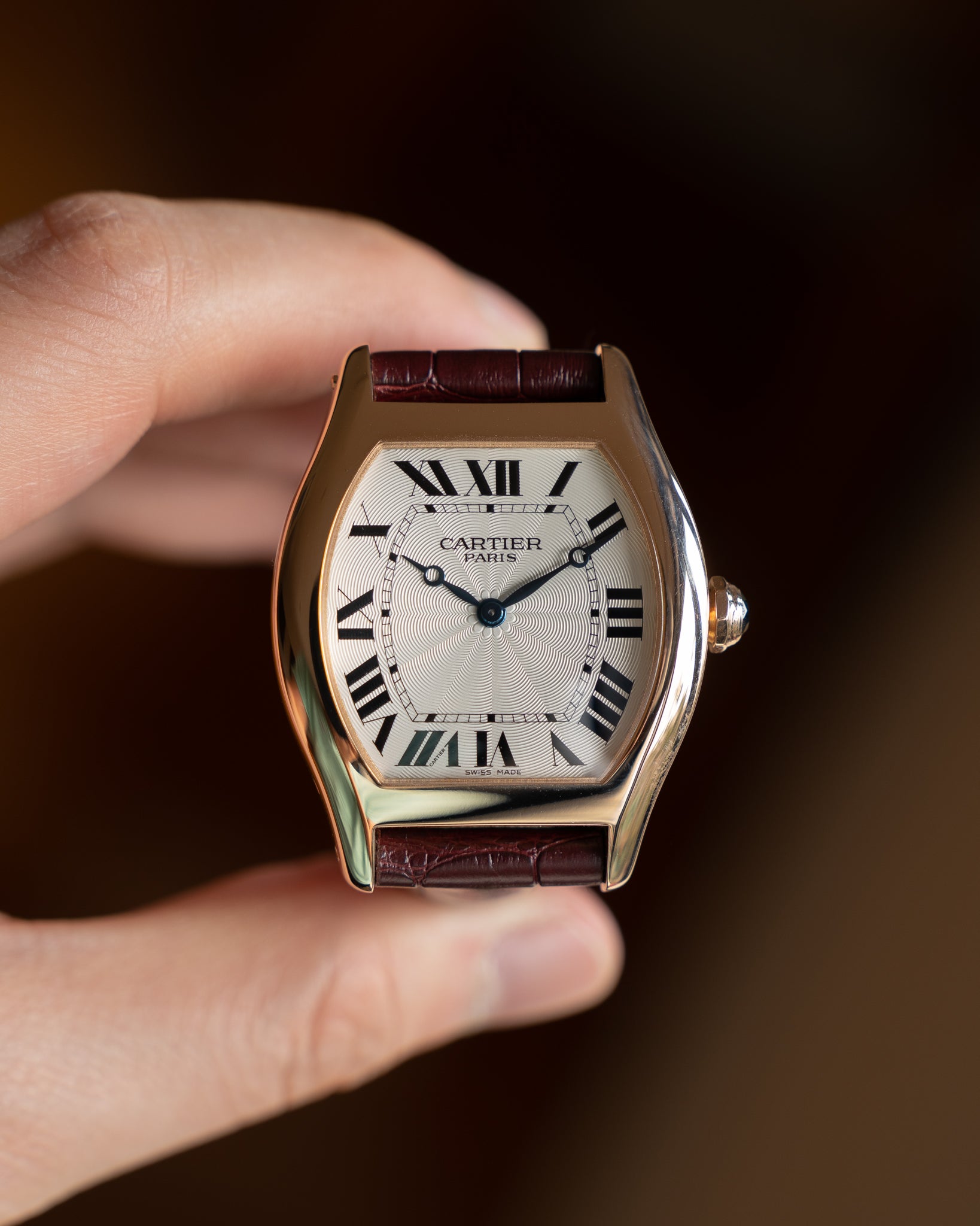 Cartier Tortue LM 2498E Rose Gold CPCP "Collection Prive" box & papers