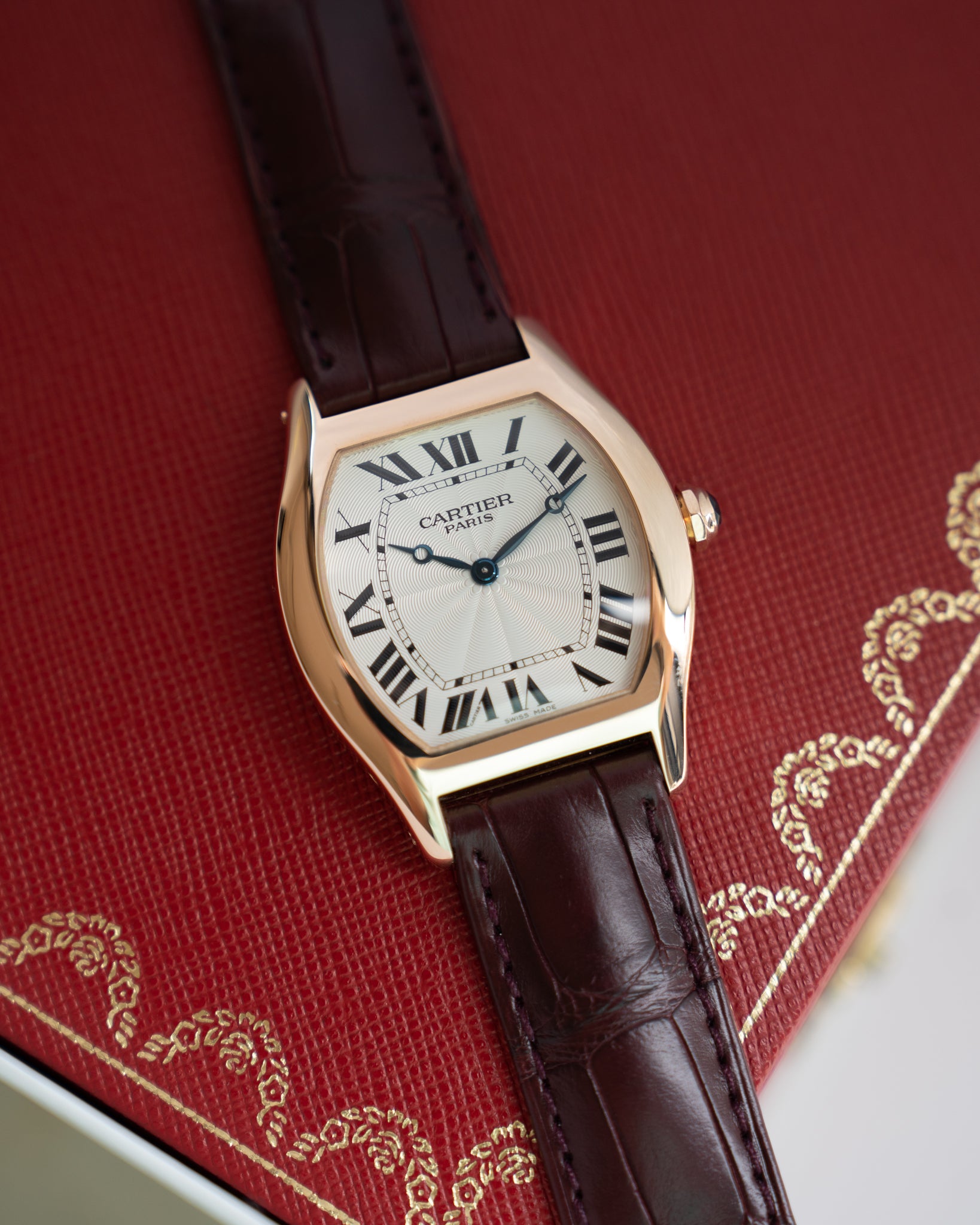 Cartier Tortue LM 2498E Rose Gold CPCP "Collection Prive" box & papers