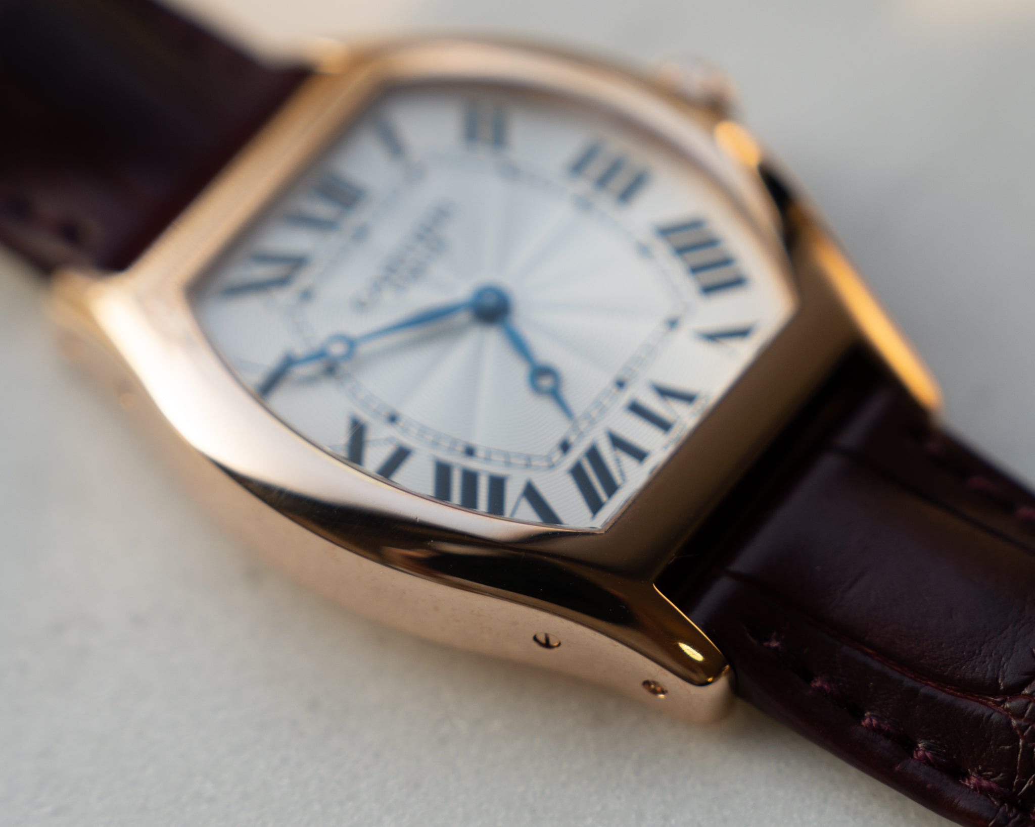 Cartier Tortue LM 2498E Rose Gold CPCP "Collection Prive" box & papers