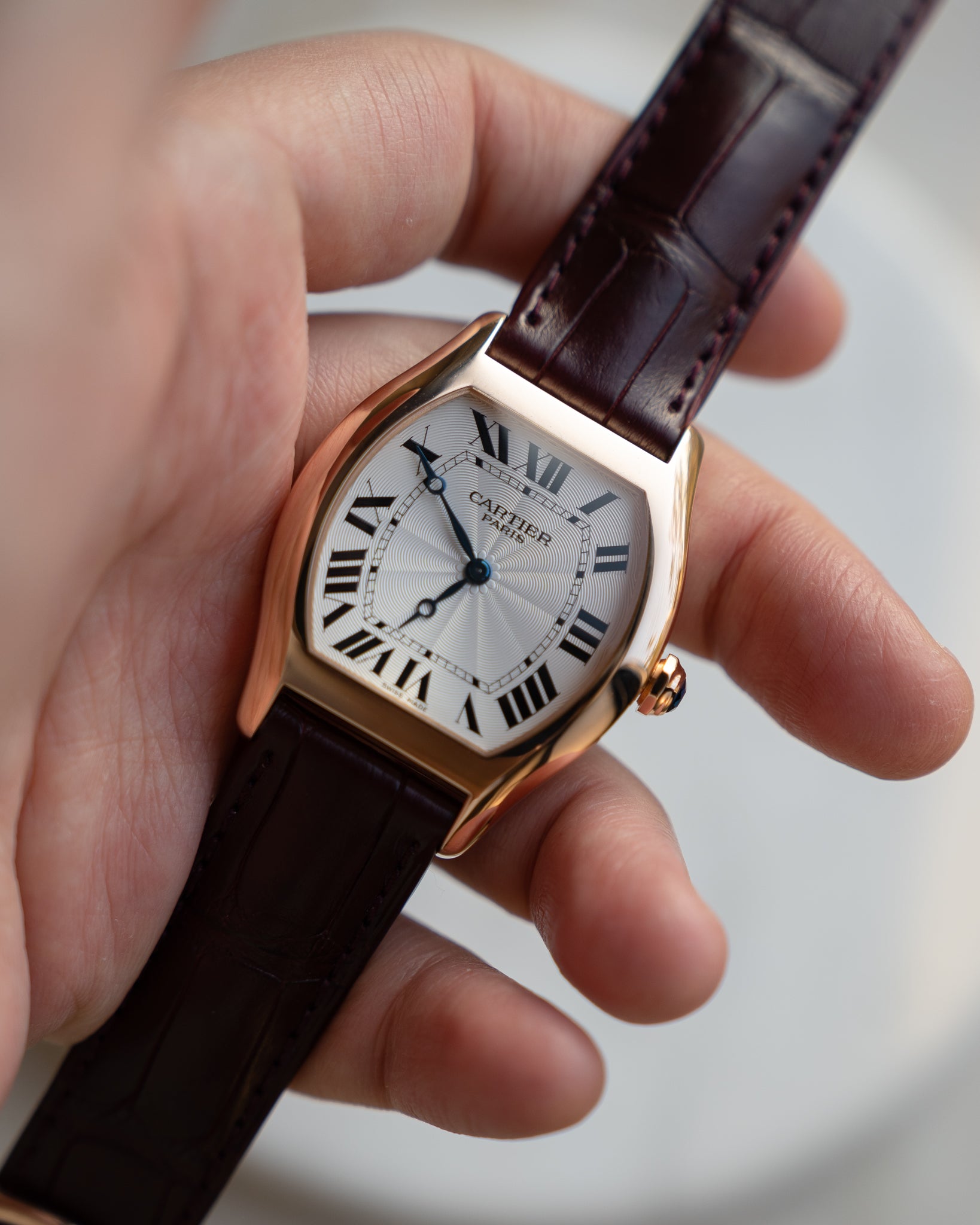Cartier Tortue LM 2498E Rose Gold CPCP "Collection Prive" box & papers