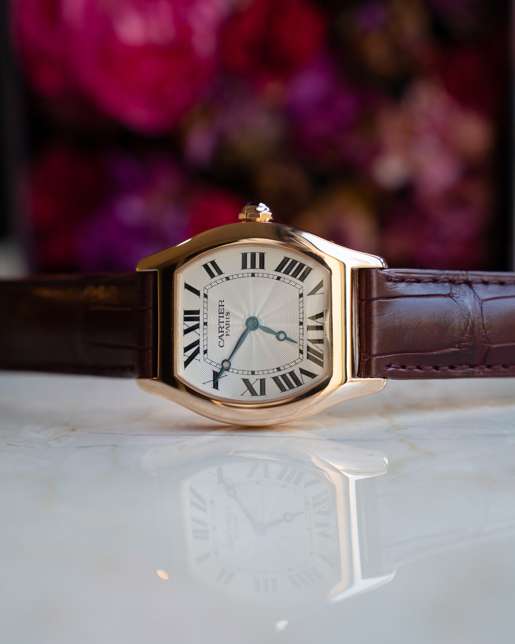 Cartier Tortue LM 2498E Rose Gold CPCP "Collection Prive" box & papers