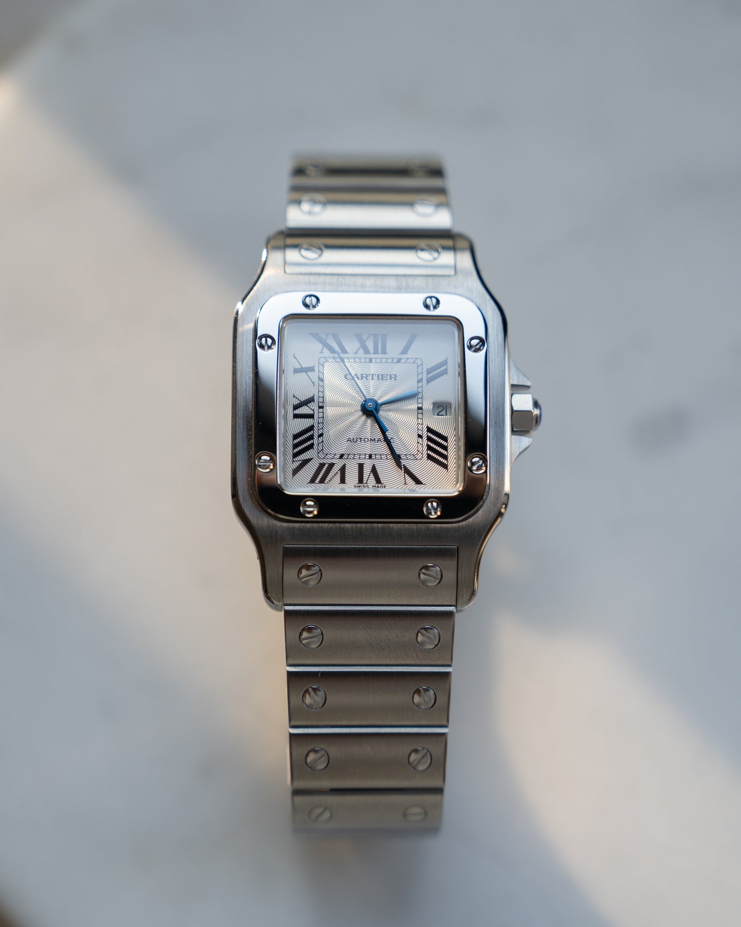 Cartier Santos Galbee LM ref 2319 steel, box and papers