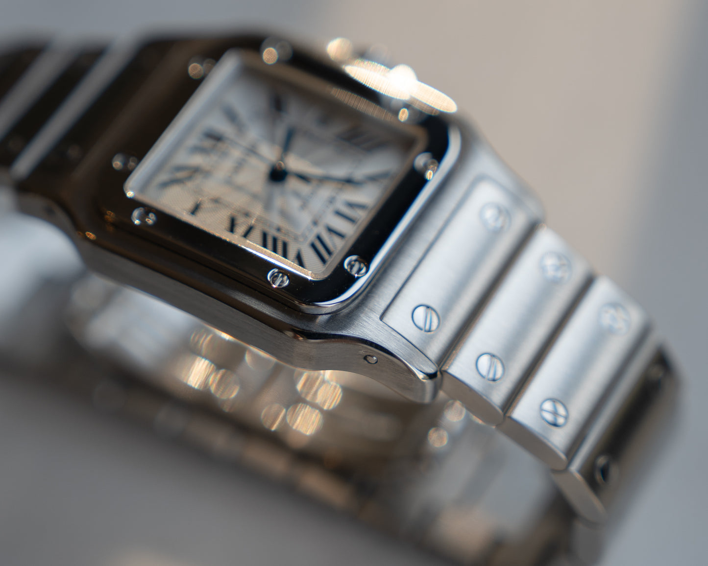 Cartier Santos Galbee LM ref 2319 steel, box and papers
