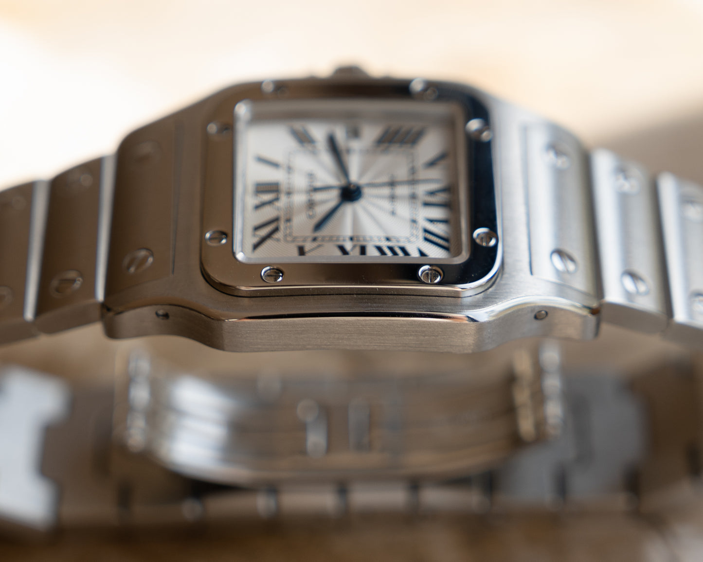 Cartier Santos Galbee LM ref 2319 steel, box and papers