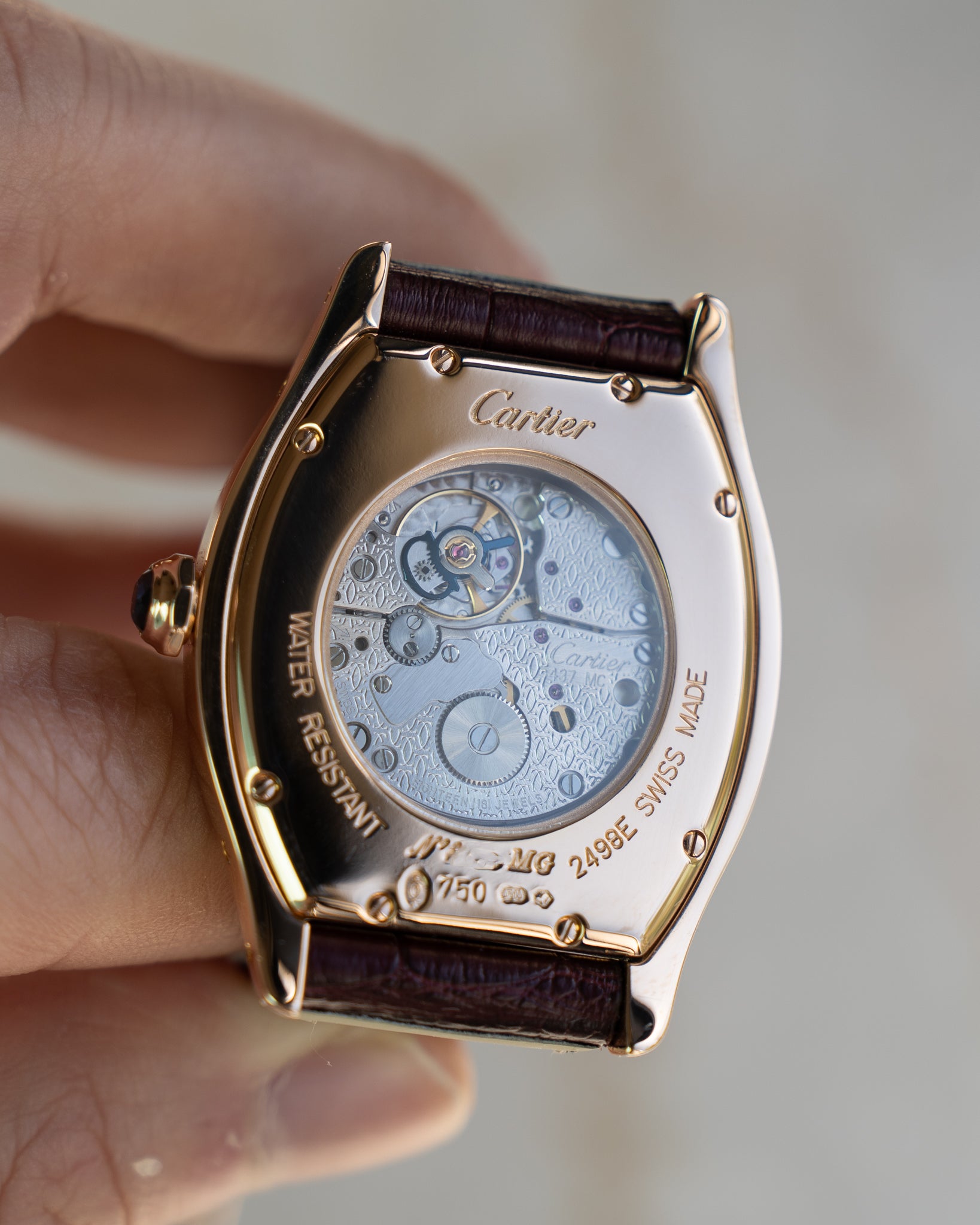 Cartier Tortue LM 2498E Rose Gold CPCP "Collection Prive" box & papers