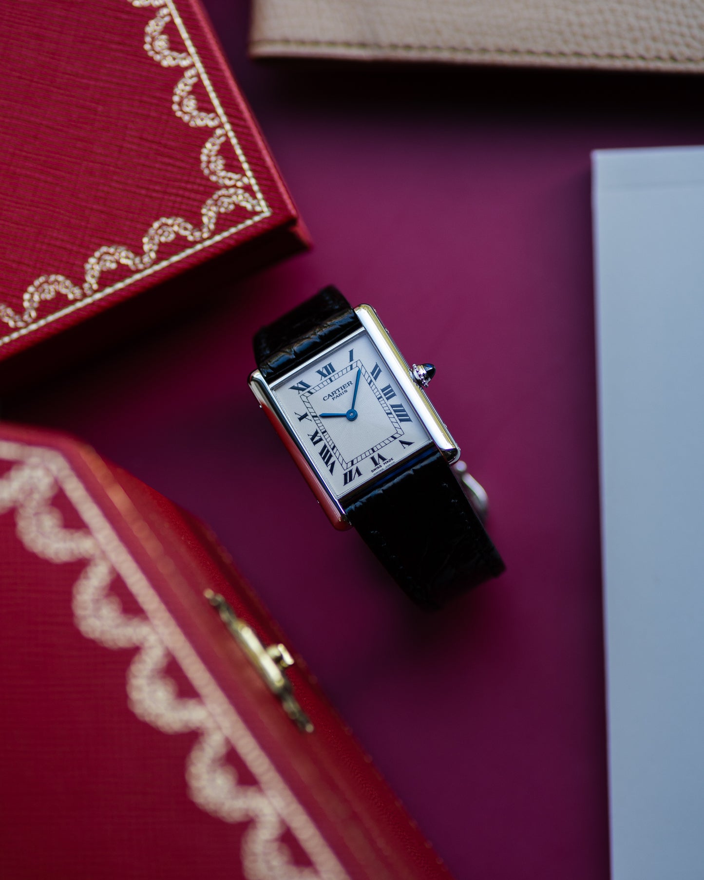 Cartier Tank Louis in platinum from the CPCP collection - full set