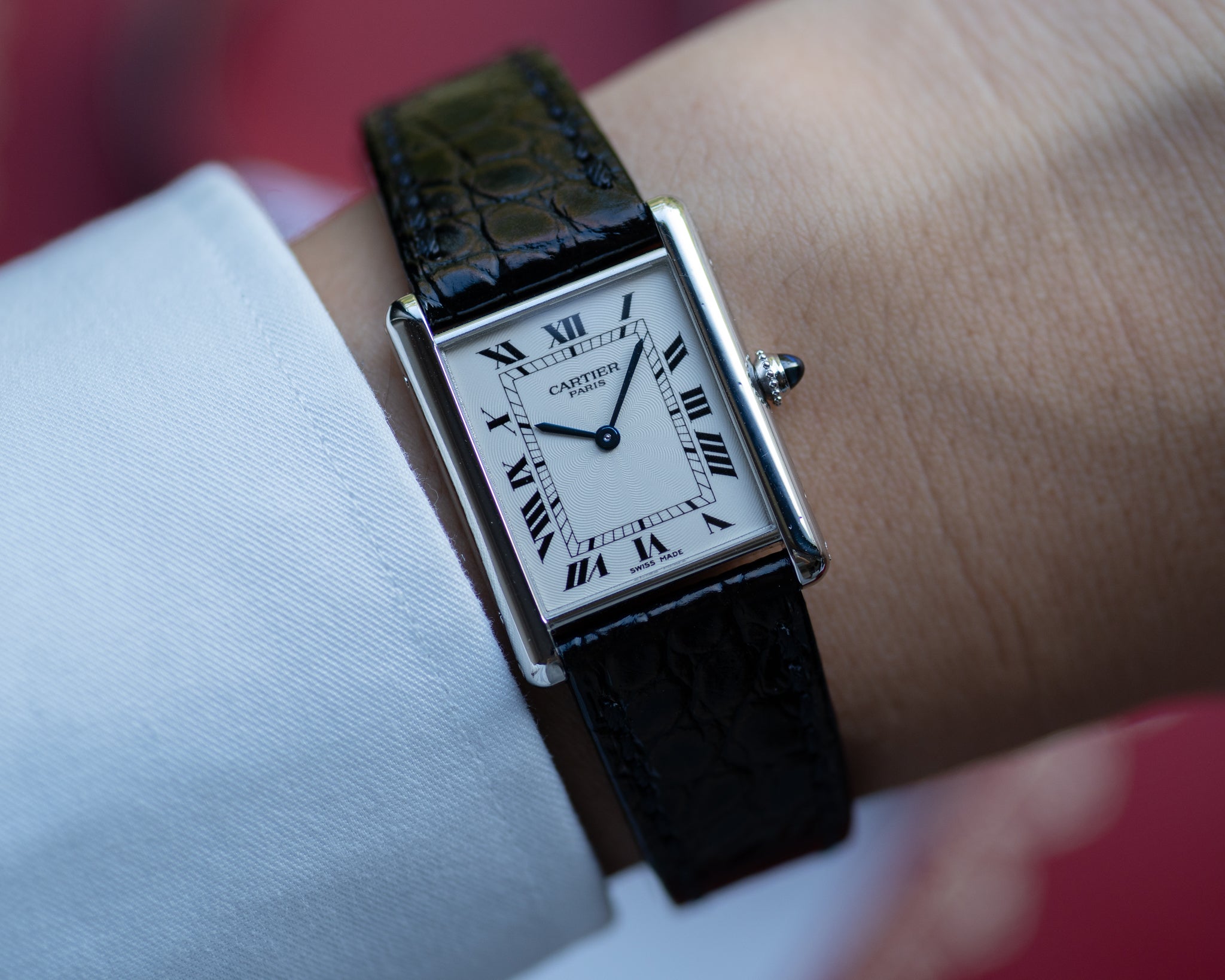 Cartier Tank Louis in platinum from the CPCP collection - full set