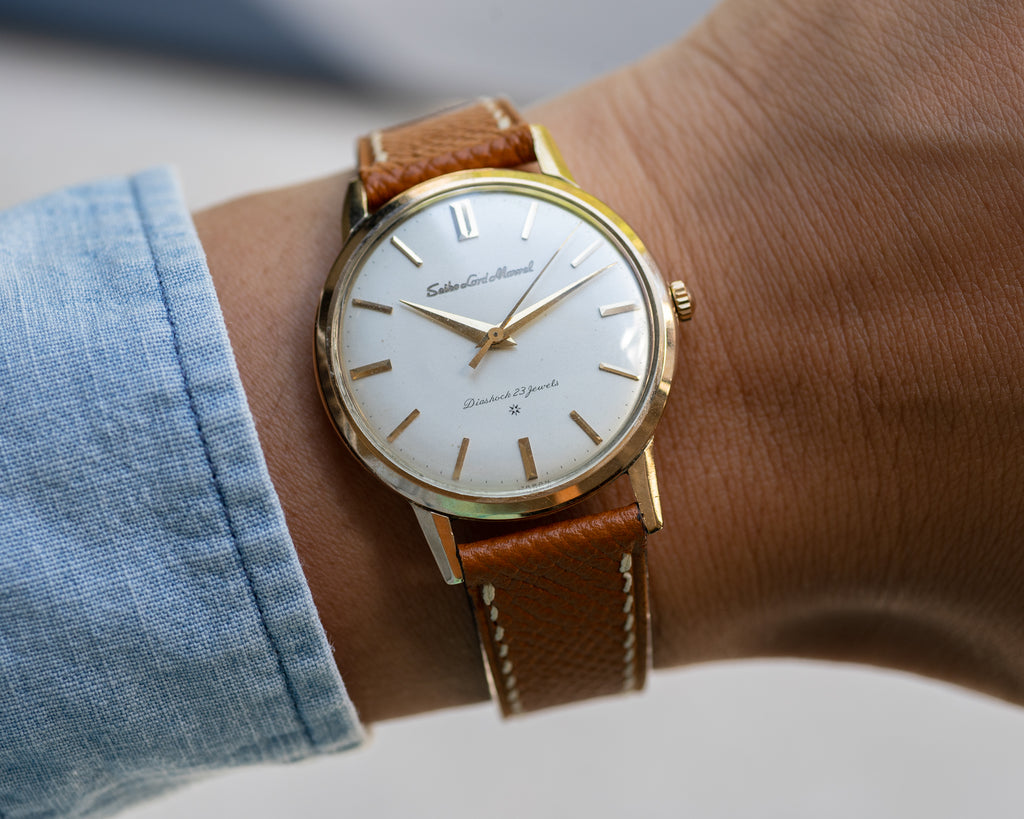 Seiko Lord Marvel carved logo 14k Gold Filled May 1960 J14068